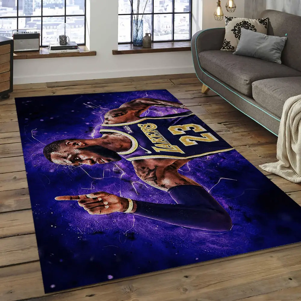 Los Angeles Lakers Area Rug, NBA Floor Decor, Non-Slip for Basketball Fans 289956