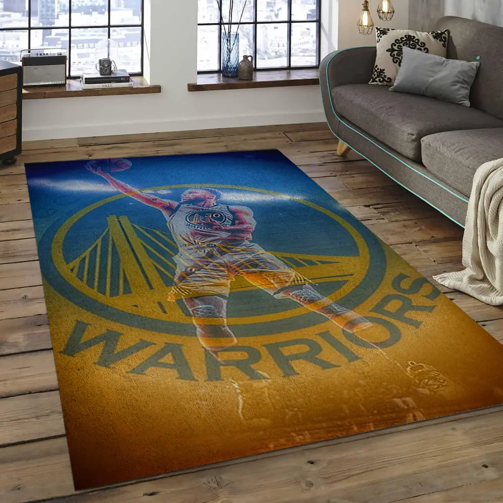 Golden State Warriors Area Rug, NBA Floor Decor, Non-Slip for Basketball Fans 289896