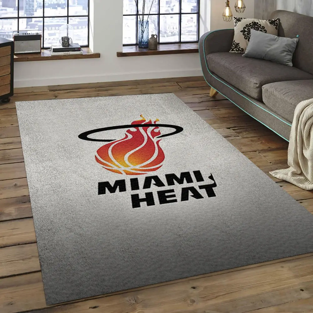 Miami Heat Area Rug, NBA Floor Decor, Non-Slip for Basketball Fans 289827