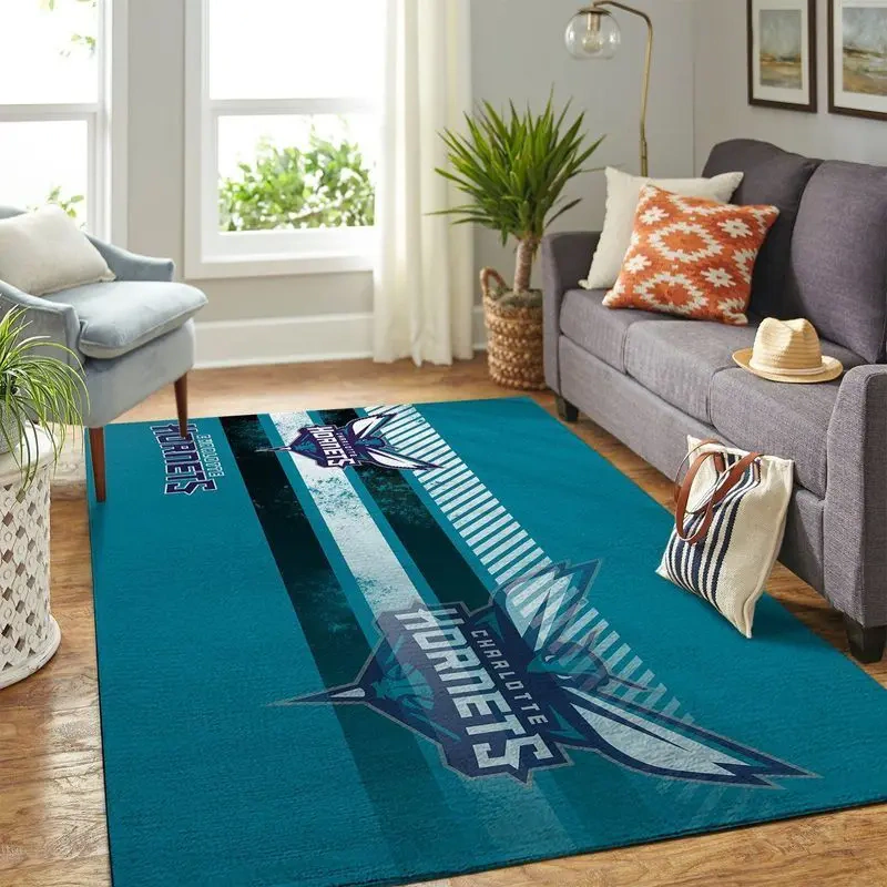 Charlotte Hornets Area Rug, NBA Floor Decor, Non-Slip for Basketball Fans 2891252