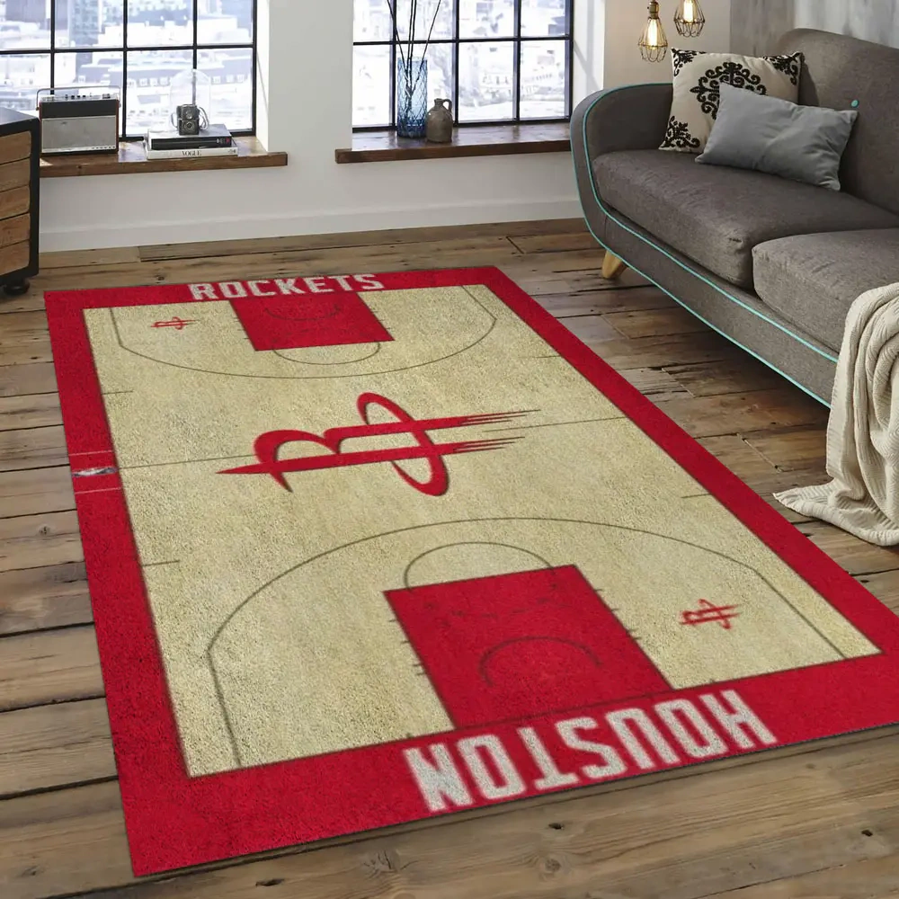 Houston Rockets Area Rug, NBA Floor Decor, Non-Slip for Basketball Fans 2891069
