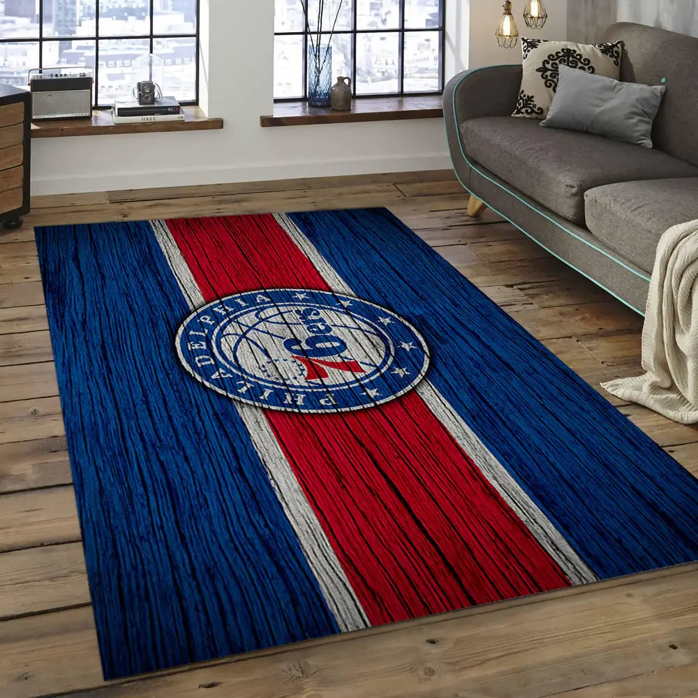 Philadelphia 76ers Area Rug, NBA Floor Decor, Non-Slip for Basketball Fans 289645