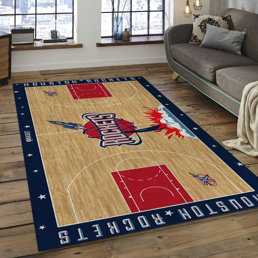 Houston Rockets Area Rug, NBA Floor Decor, Non-Slip for Basketball Fans 2891067