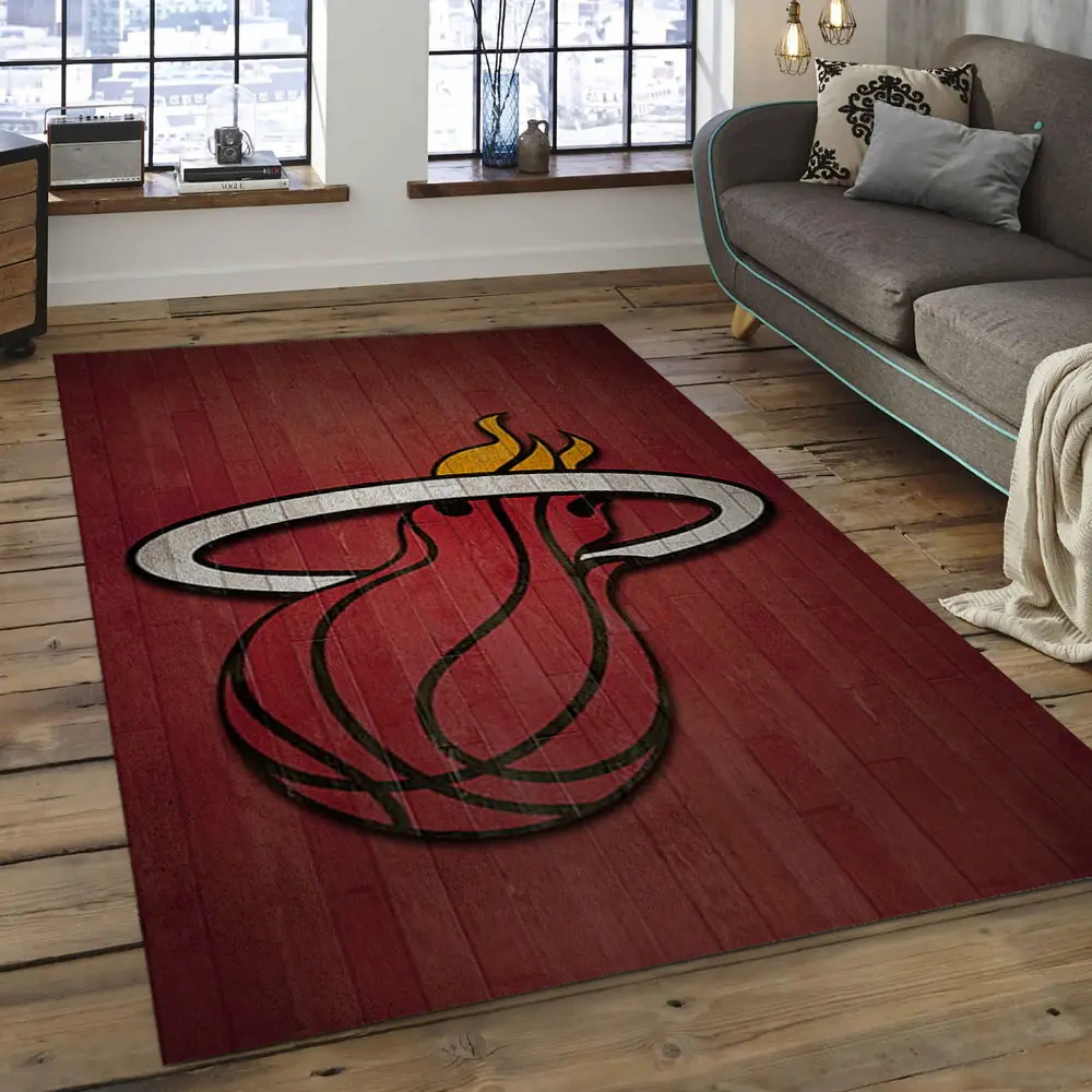 Miami Heat Area Rug, NBA Floor Decor, Non-Slip for Basketball Fans 289806