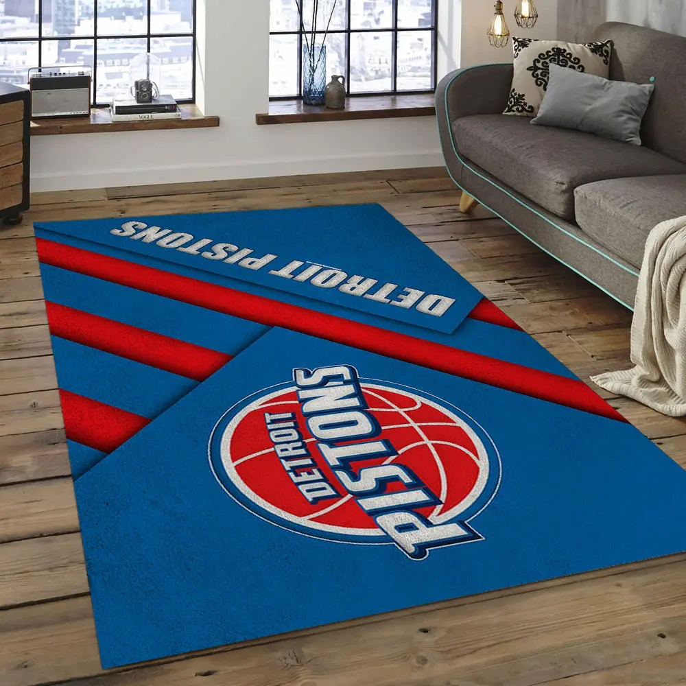 Detroit Pistons Area Rug, NBA Floor Decor, Non-Slip for Basketball Fans 289994