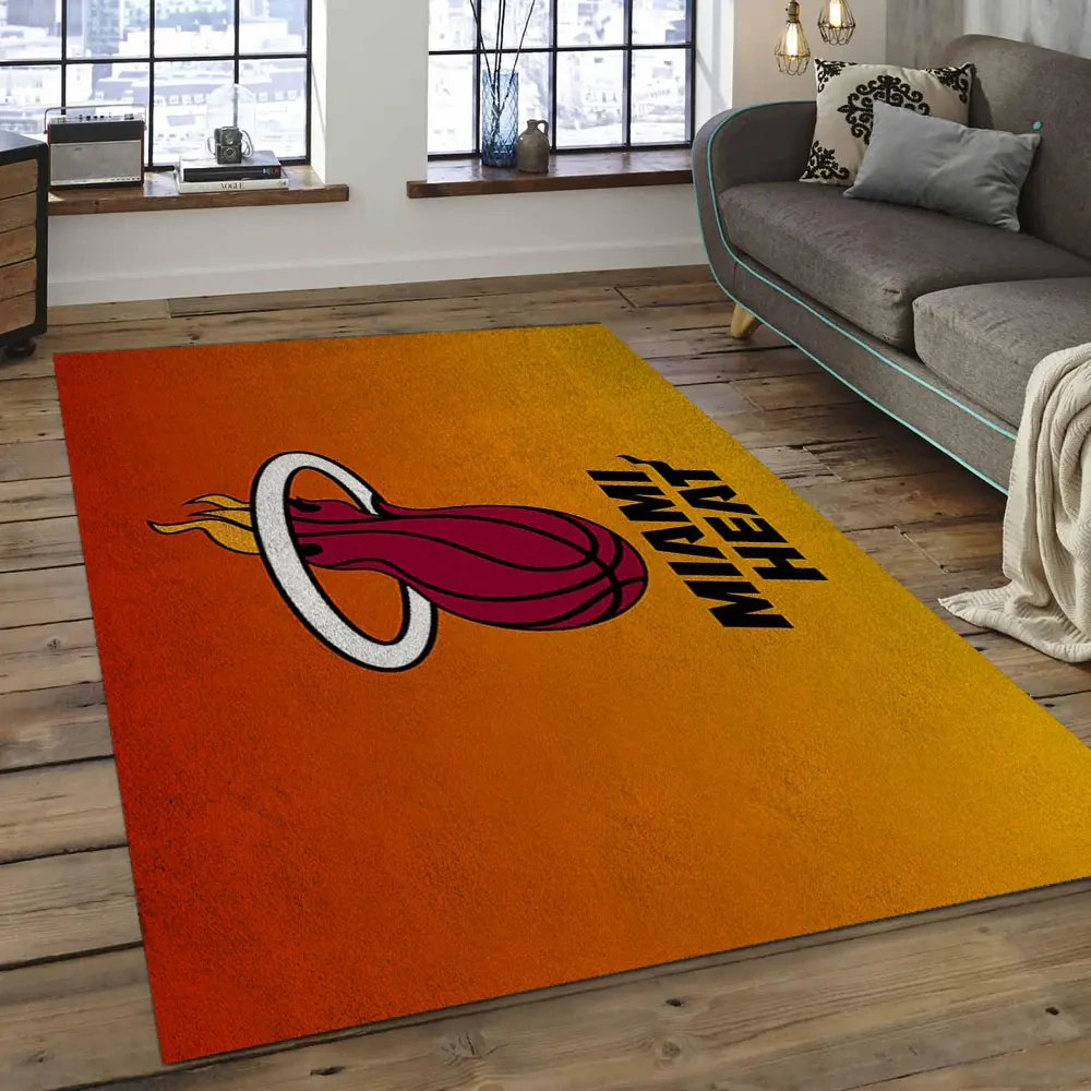 Miami Heat Area Rug, NBA Floor Decor, Non-Slip for Basketball Fans 289845