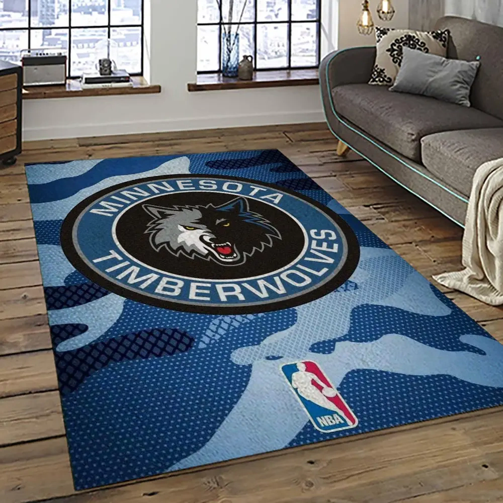 Minnesota Timberwolves Area Rug, NBA Floor Decor, Non-Slip for Basketball Fans 289212