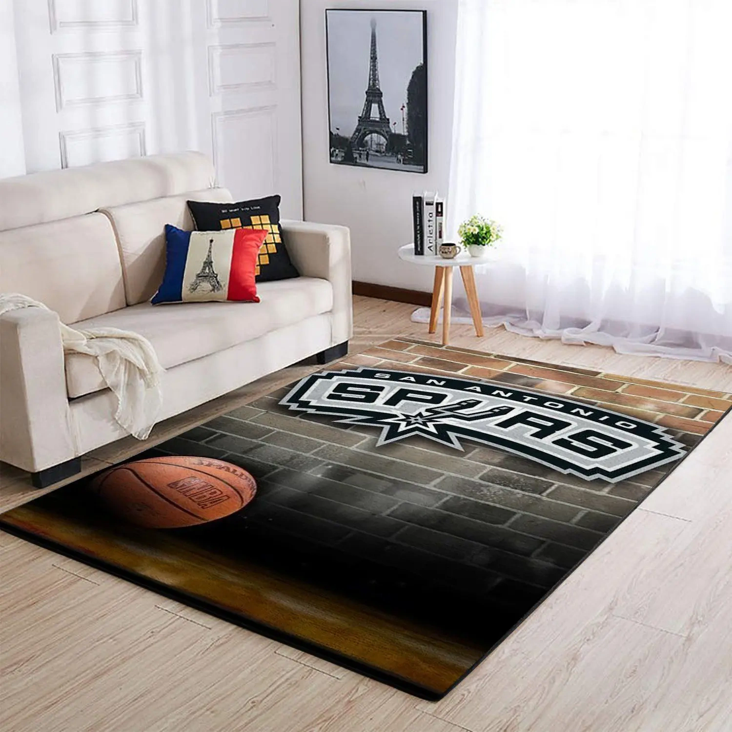 San Antonio Spurs Area Rug, NBA Floor Decor, Non-Slip for Basketball Fans 2891122