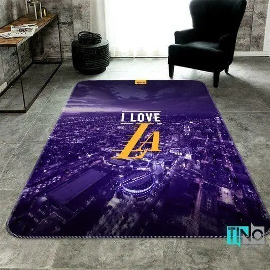 Los Angeles Lakers Area Rug, NBA Floor Decor, Non-Slip for Basketball Fans 2891232