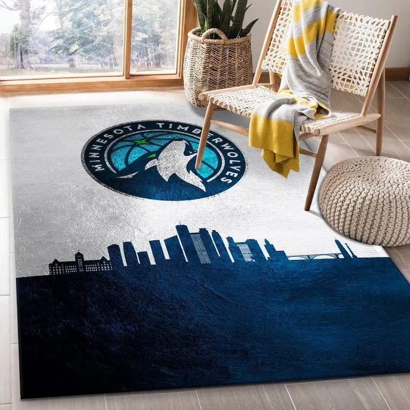 Minnesota Timberwolves Area Rug, NBA Floor Decor, Non-Slip for Basketball Fans 2891320