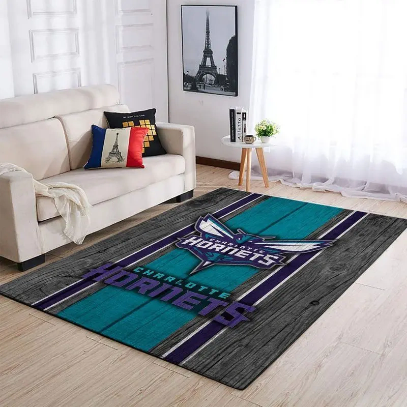 Charlotte Hornets Area Rug, NBA Floor Decor, Non-Slip for Basketball Fans 2891256