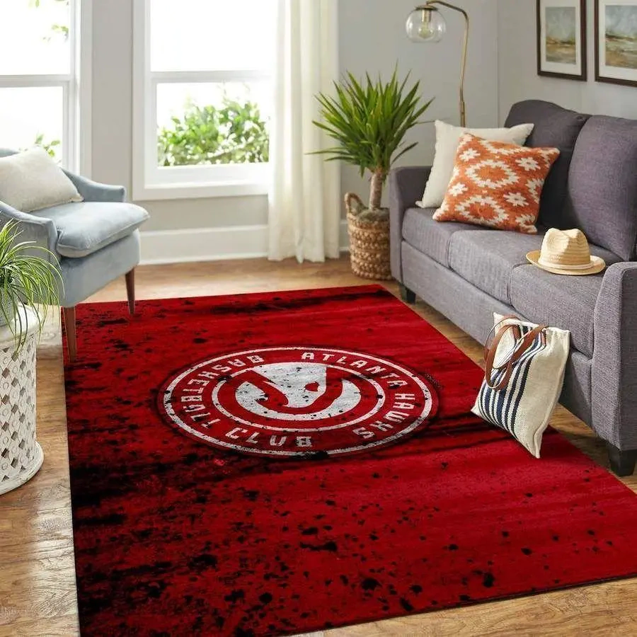 Atlanta Hawks Area Rug, NBA Floor Decor, Non-Slip for Basketball Fans 2891170