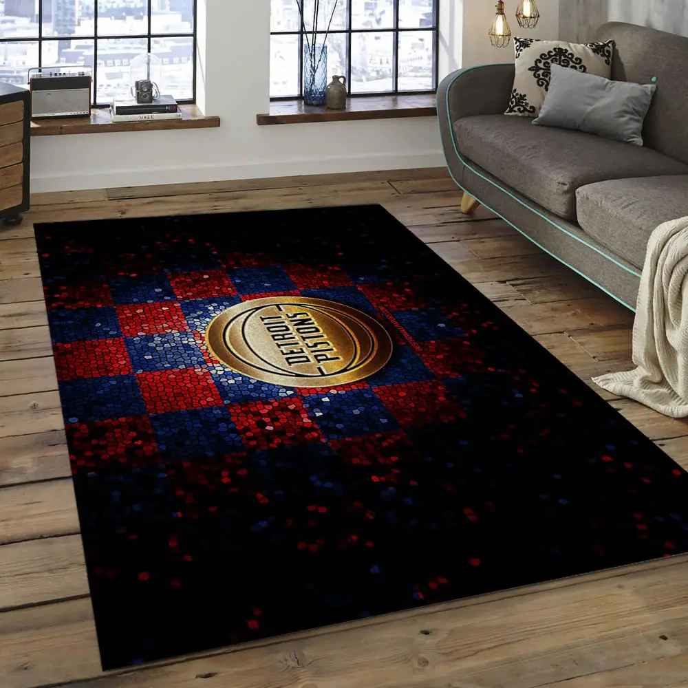 Detroit Pistons Area Rug, NBA Floor Decor, Non-Slip for Basketball Fans 289993