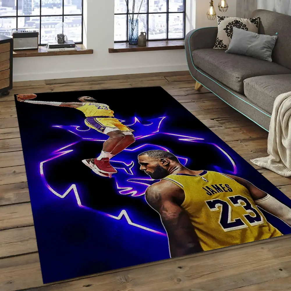 Los Angeles Lakers Area Rug, NBA Floor Decor, Non-Slip for Basketball Fans 289955
