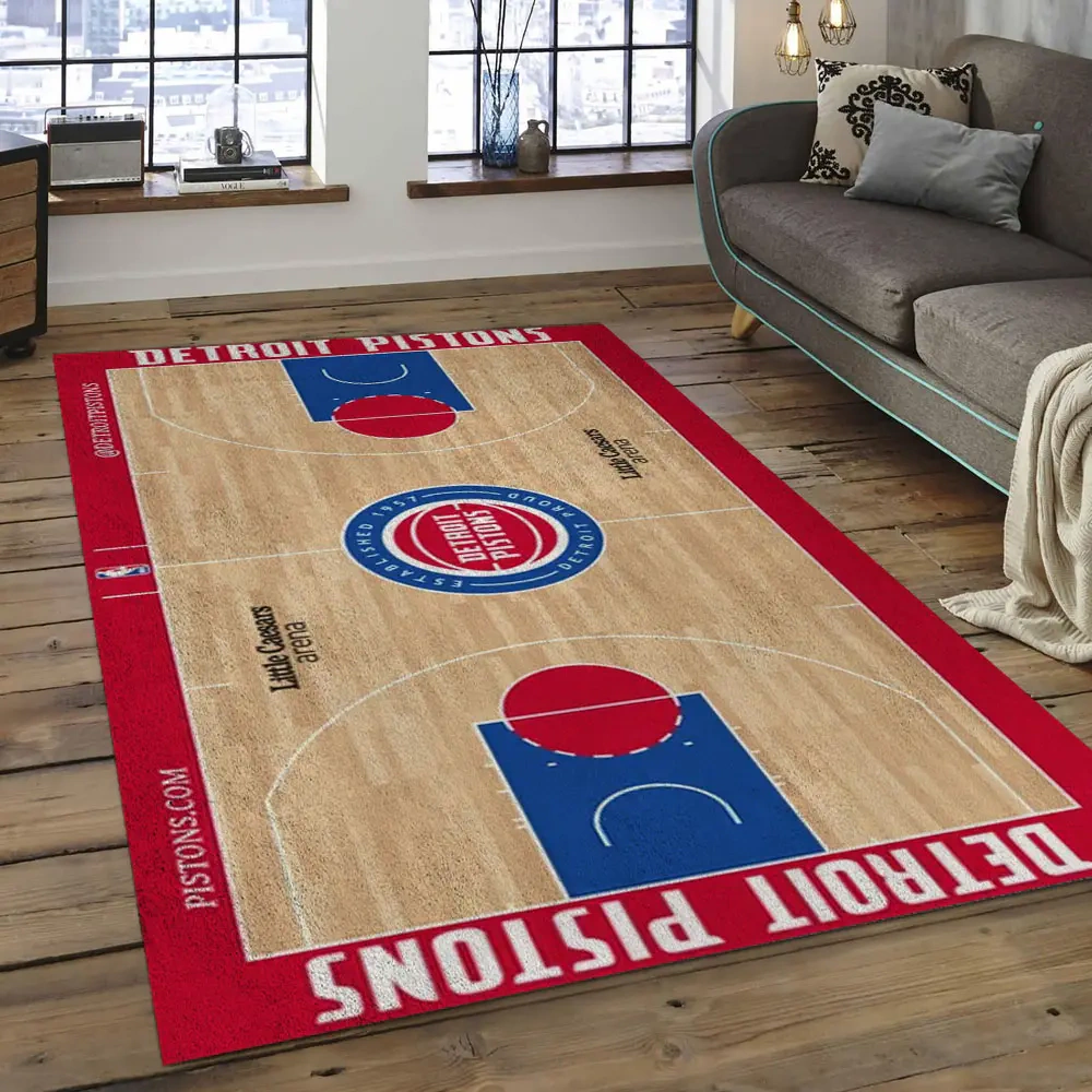 Detroit Pistons Area Rug, NBA Floor Decor, Non-Slip for Basketball Fans 289979