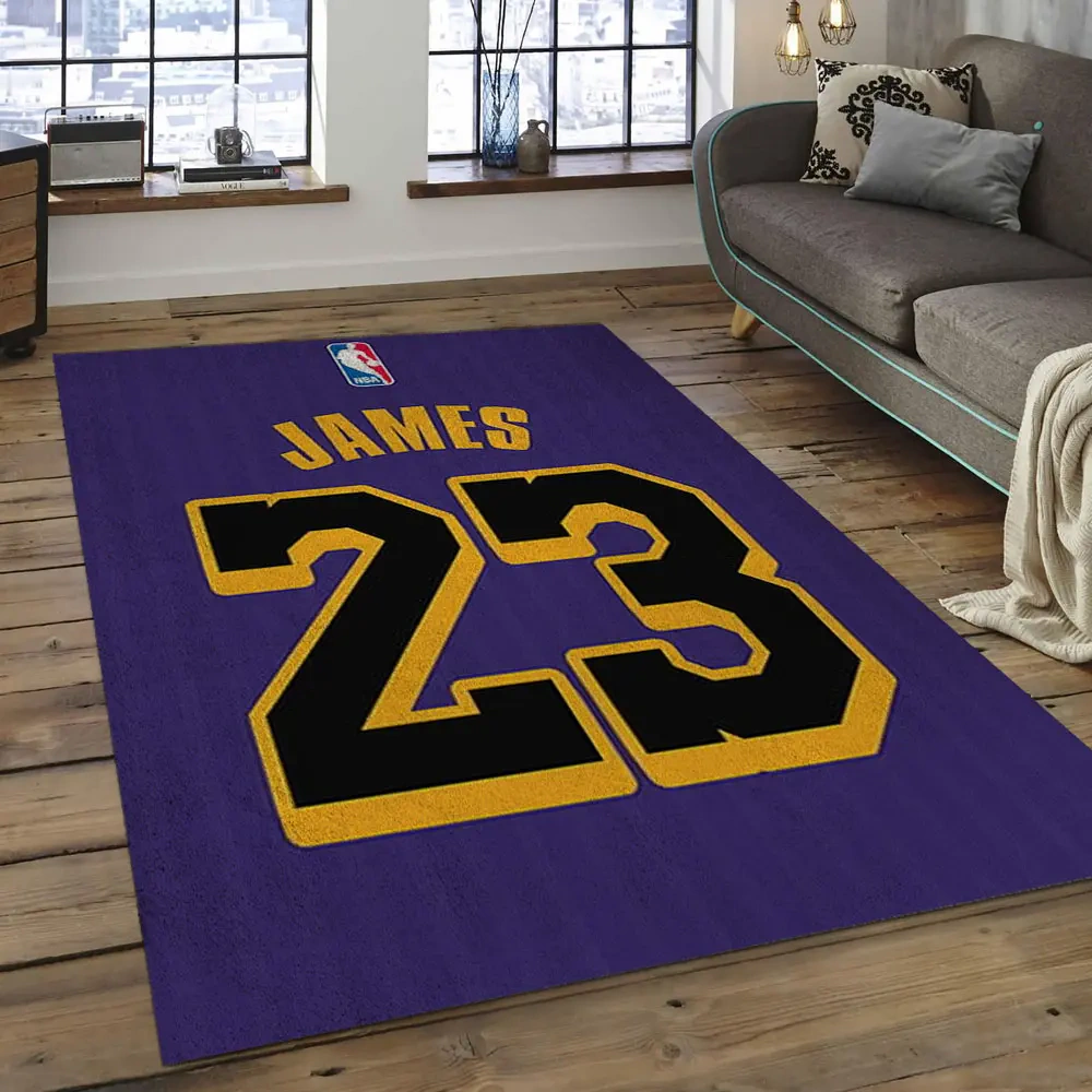 Los Angeles Lakers Area Rug, NBA Floor Decor, Non-Slip for Basketball Fans 289939