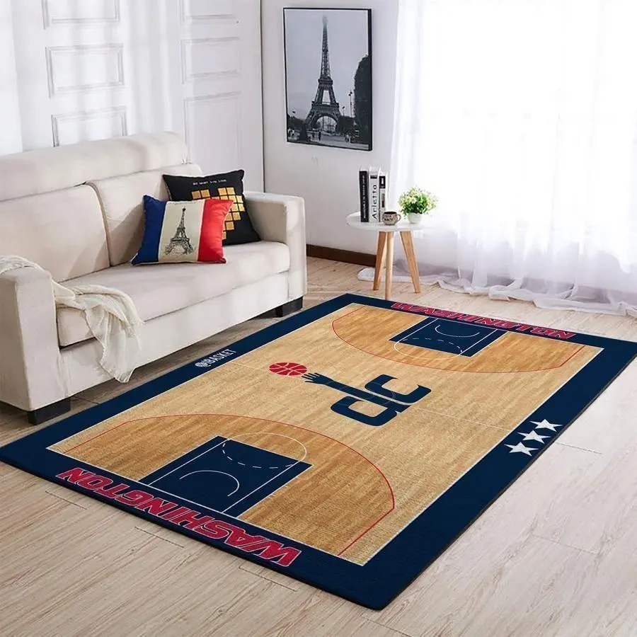 Washington Wizards Court Area Rug, NBA Floor Decor, Non-Slip for Basketball Fans 2891263