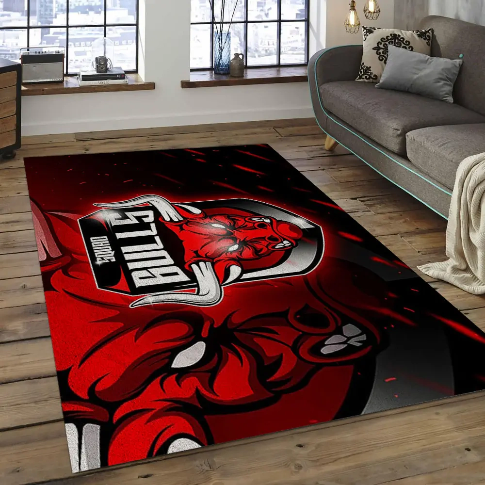 Chicago Bulls Area Rug, NBA Floor Decor, Non-Slip for Basketball Fans 289742
