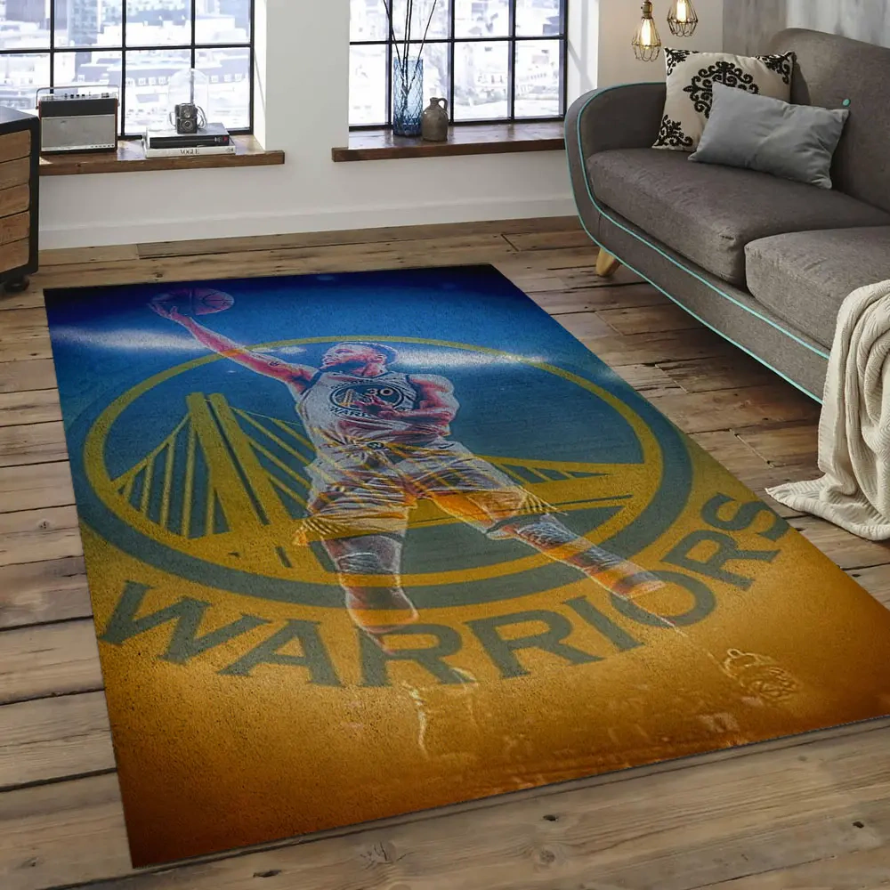 Golden State Warriors Area Rug, NBA Floor Decor, Non-Slip for Basketball Fans 289855