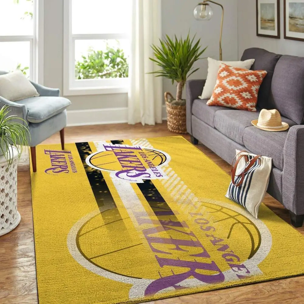 Los Angeles Lakers Area Rug, NBA Floor Decor, Non-Slip for Basketball Fans 2891234