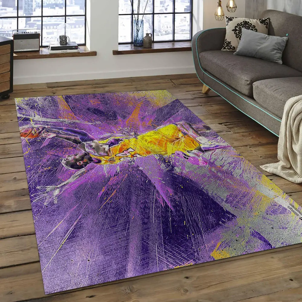 Los Angeles Lakers Area Rug, NBA Floor Decor, Non-Slip for Basketball Fans 289946