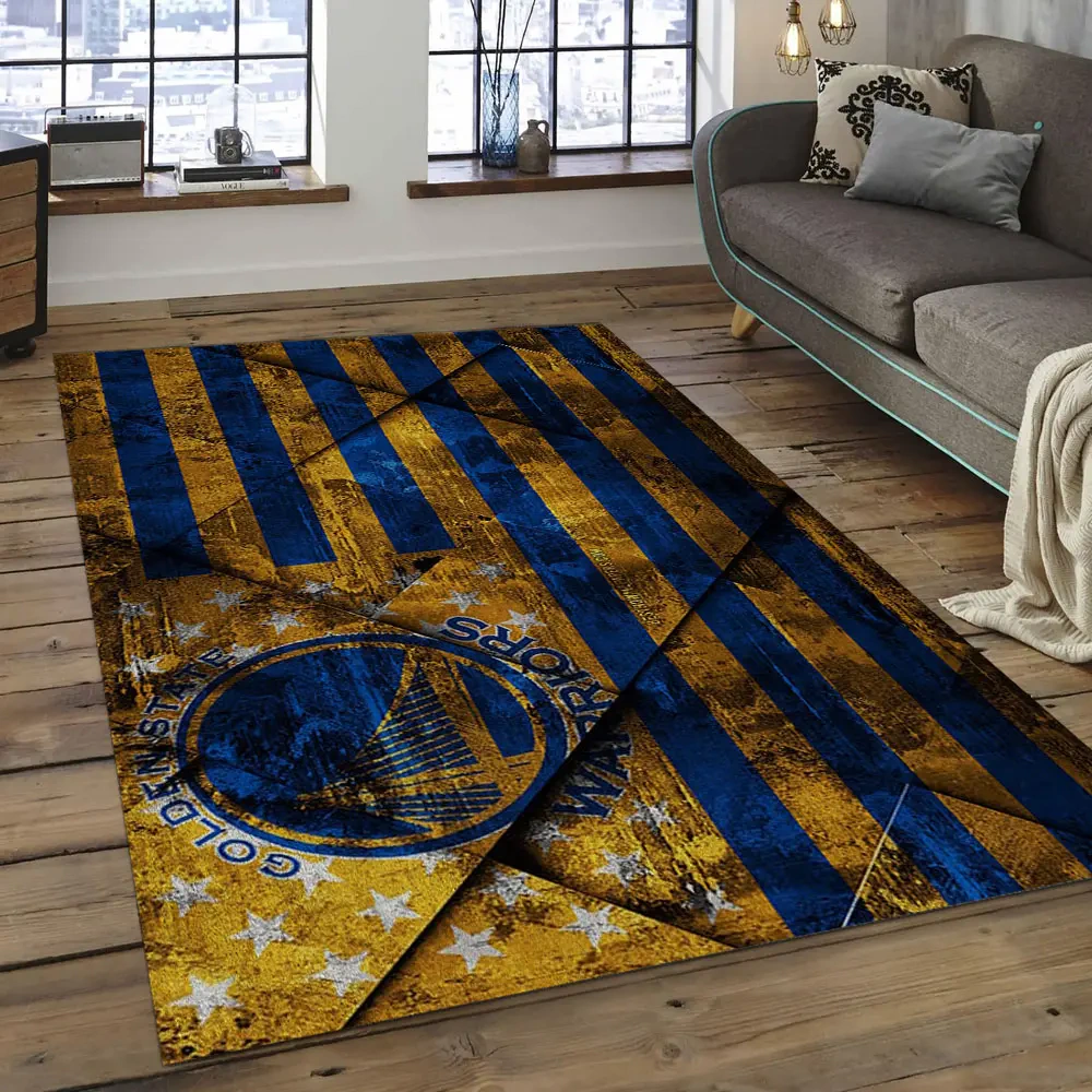 Golden State Warriors Area Rug, NBA Floor Decor, Non-Slip for Basketball Fans 289874