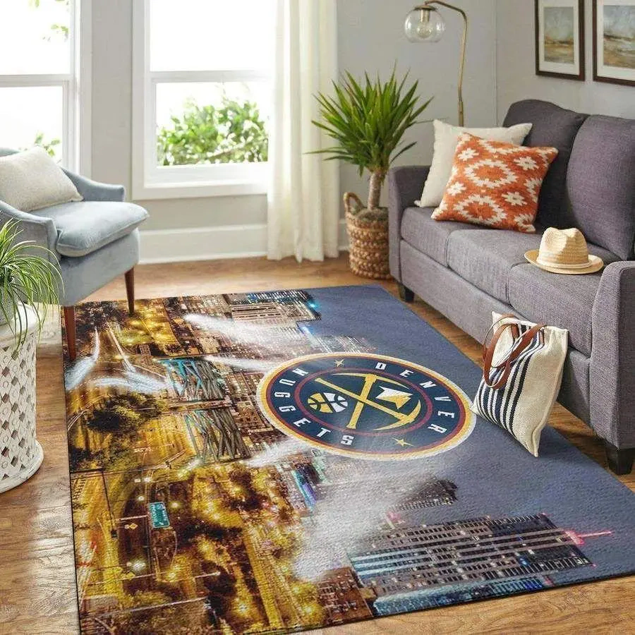 Denver Nuggets Area Rug, NBA Floor Decor, Non-Slip for Basketball Fans 2891359