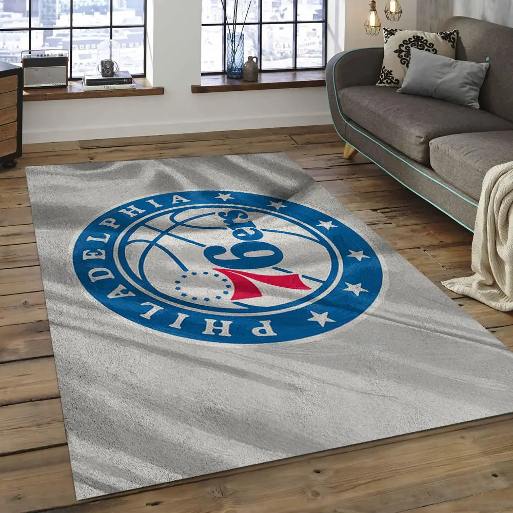 Philadelphia 76ers Area Rug, NBA Floor Decor, Non-Slip for Basketball Fans 2891092