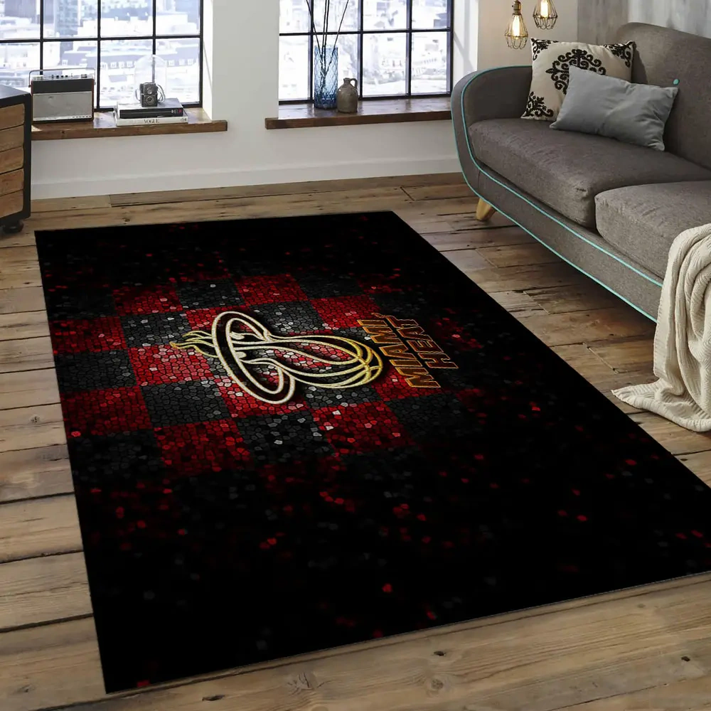 Miami Heat Area Rug, NBA Floor Decor, Non-Slip for Basketball Fans 289810