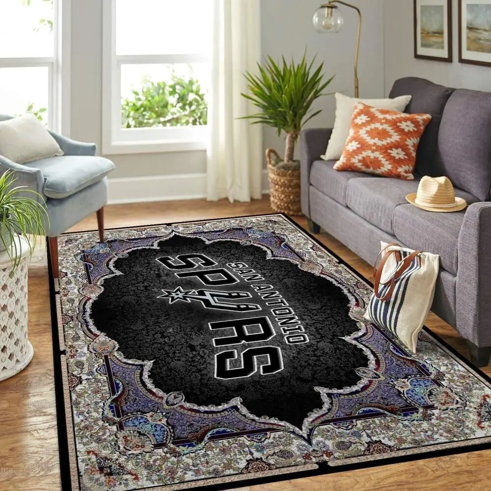 San Antonio Spurs Area Rug, NBA Floor Decor, Non-Slip for Basketball Fans 2891124