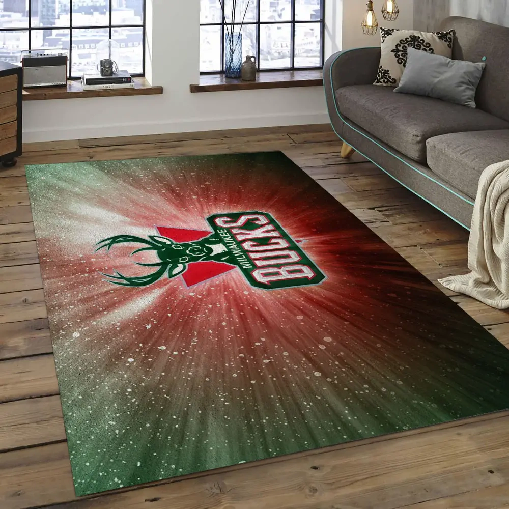Milwaukee Bucks Area Rug, NBA Floor Decor, Non-Slip for Basketball Fans 2891006
