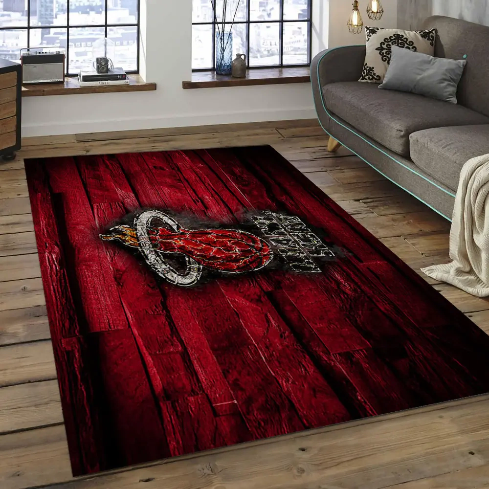 Miami Heat Area Rug, NBA Floor Decor, Non-Slip for Basketball Fans 289838