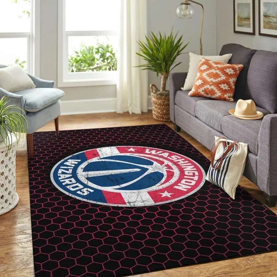 Washington Wizards Area Rug, NBA Floor Decor, Non-Slip for Basketball Fans 2891262