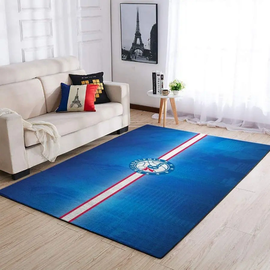 Philadelphia 76ers Area Rug, NBA Floor Decor, Non-Slip for Basketball Fans 2891304
