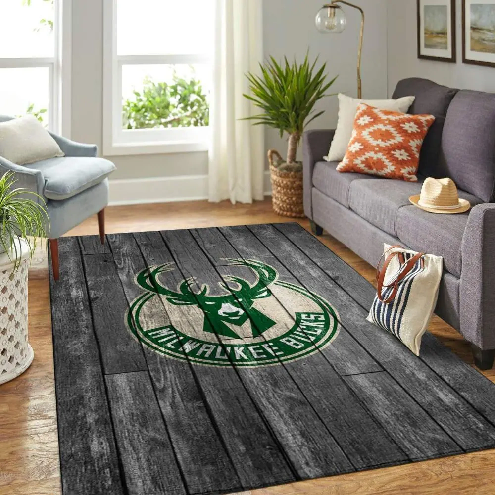 Milwaukee Bucks Area Rug, NBA Floor Decor, Non-Slip for Basketball Fans 2891311