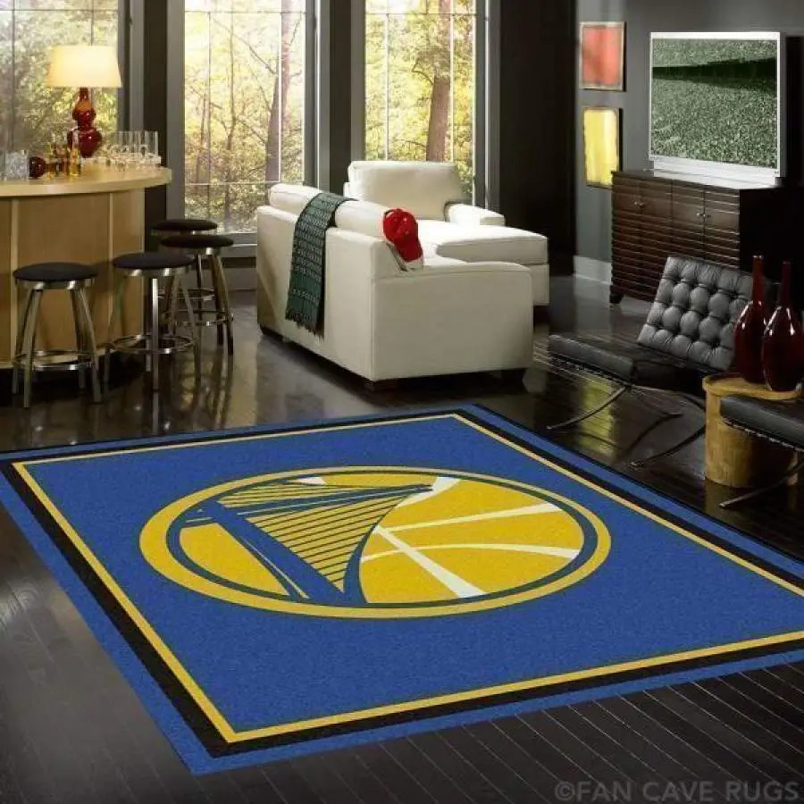 Golden State Warriors Area Rug, NBA Floor Decor, Non-Slip for Basketball Fans 2891161