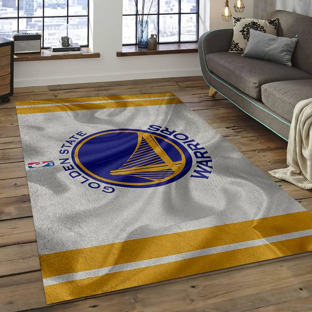 Golden State Warriors Area Rug, NBA Floor Decor, Non-Slip for Basketball Fans 289876