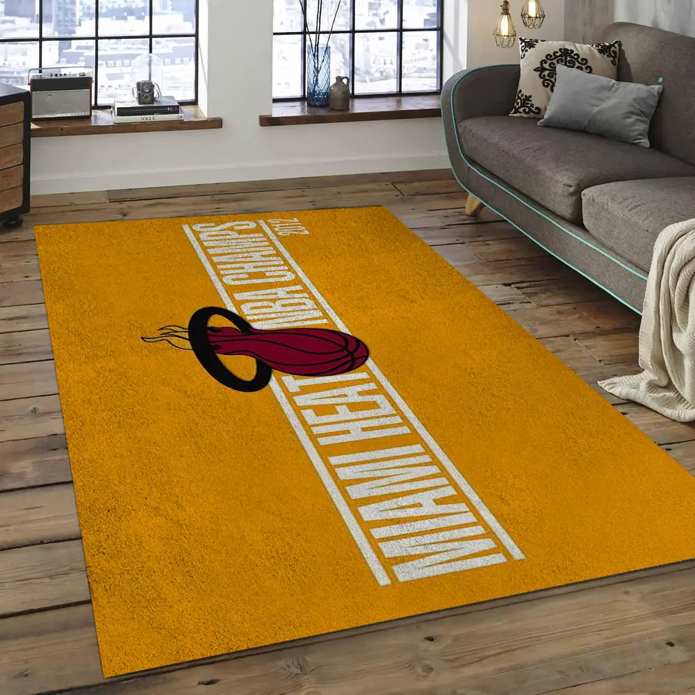 Miami Heat Area Rug, NBA Floor Decor, Non-Slip for Basketball Fans 289804