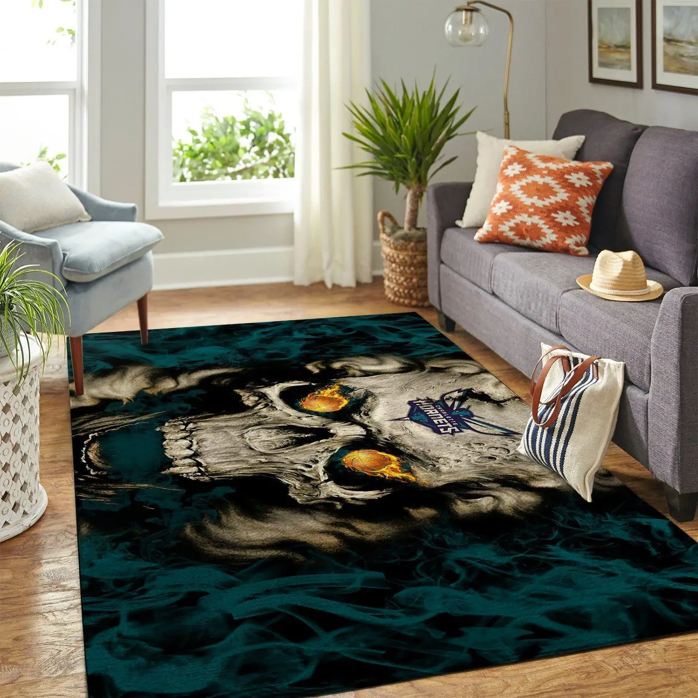 Charlotte Hornets Area Rug, NBA Floor Decor, Non-Slip for Basketball Fans 2891138