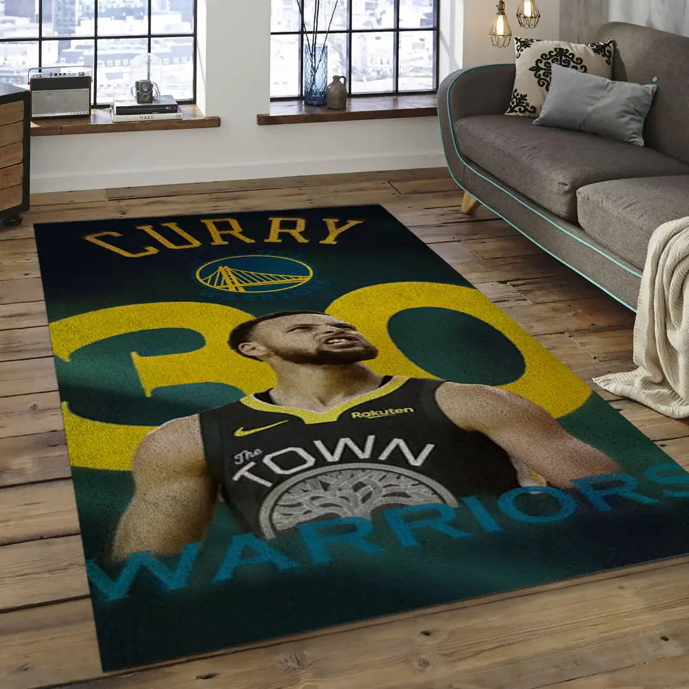 Golden State Warriors Area Rug, NBA Floor Decor, Non-Slip for Basketball Fans 289879