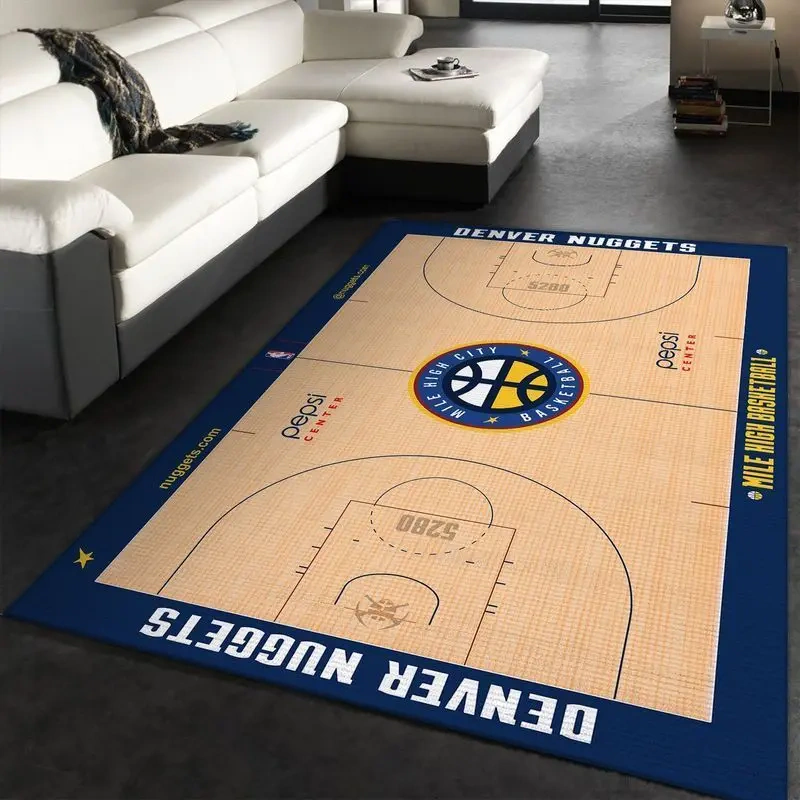 Denver Nuggets Area Rug, NBA Floor Decor, Non-Slip for Basketball Fans 2891364