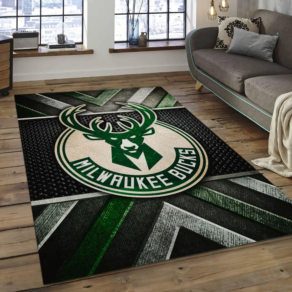 Milwaukee Bucks Area Rug, NBA Floor Decor, Non-Slip for Basketball Fans 2891005