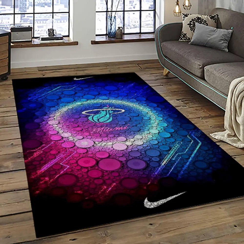 Miami Heat Area Rug, NBA Floor Decor, Non-Slip for Basketball Fans 289207