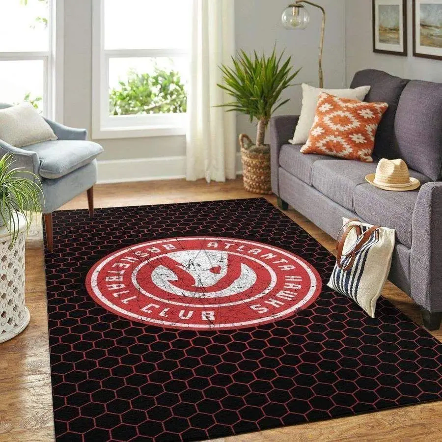 Atlanta Hawks Area Rug, NBA Floor Decor, Non-Slip for Basketball Fans 2891168