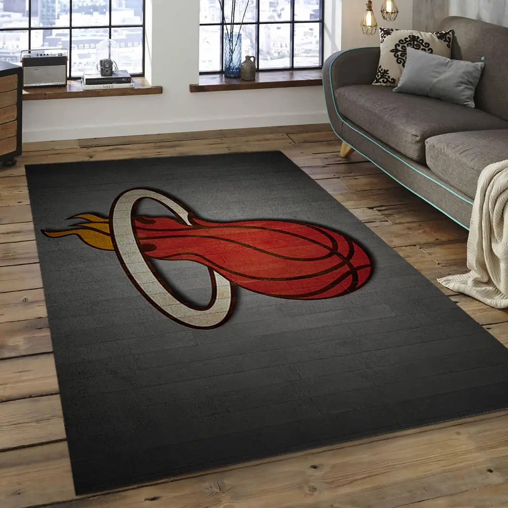 Miami Heat Area Rug, NBA Floor Decor, Non-Slip for Basketball Fans 289834