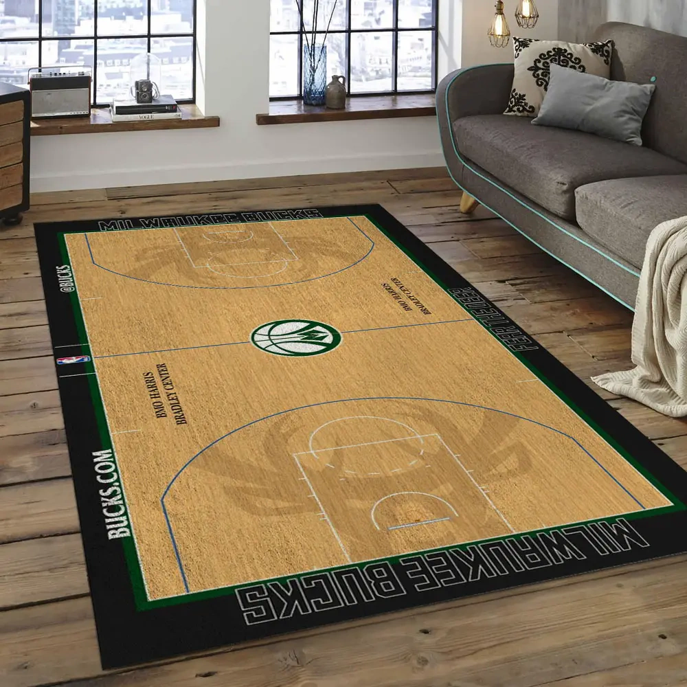 Milwaukee Bucks Area Rug, NBA Floor Decor, Non-Slip for Basketball Fans 2891002