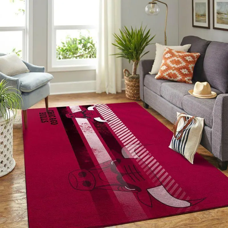 Chicago Bulls Area Rug, NBA Floor Decor, Non-Slip for Basketball Fans 2891281