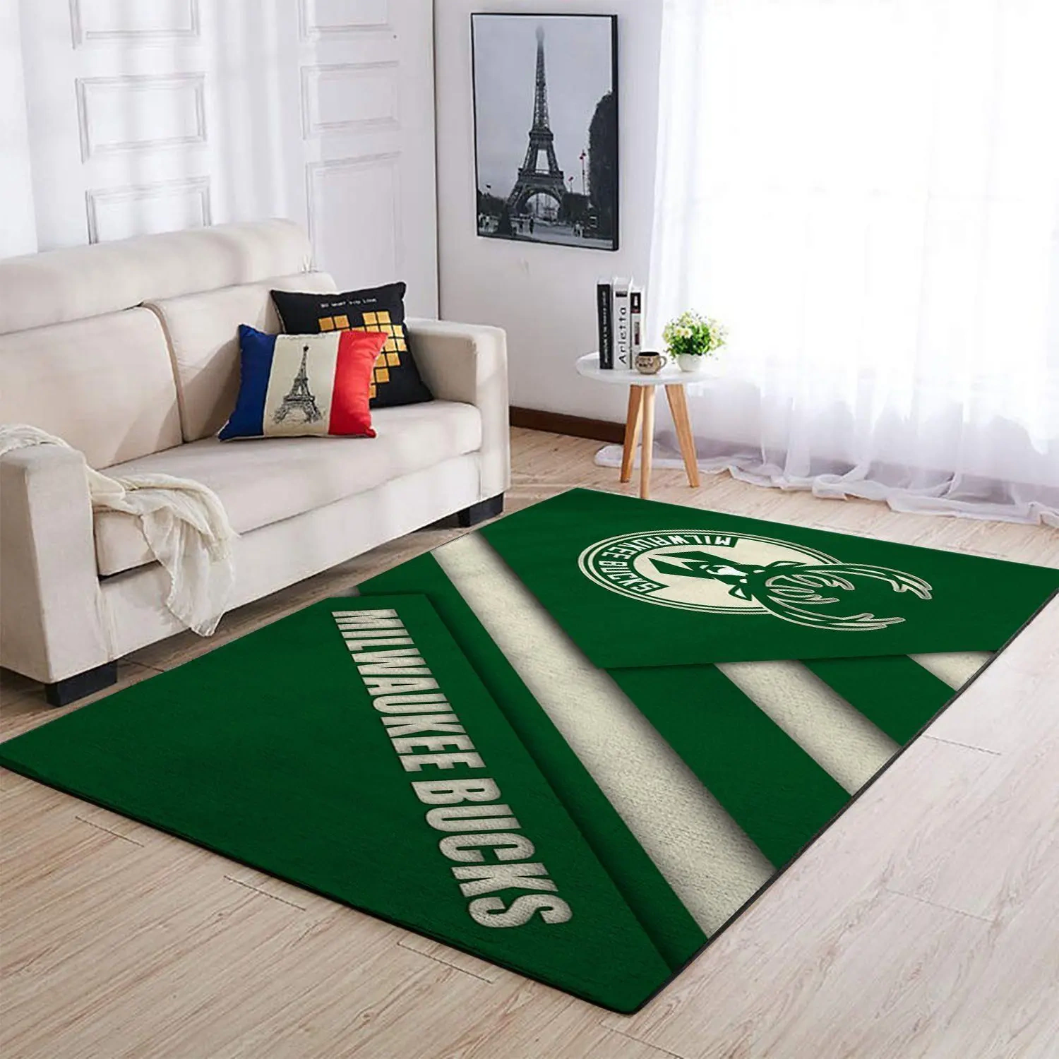 Milwaukee Bucks Area Rug, NBA Floor Decor, Non-Slip for Basketball Fans 2891309