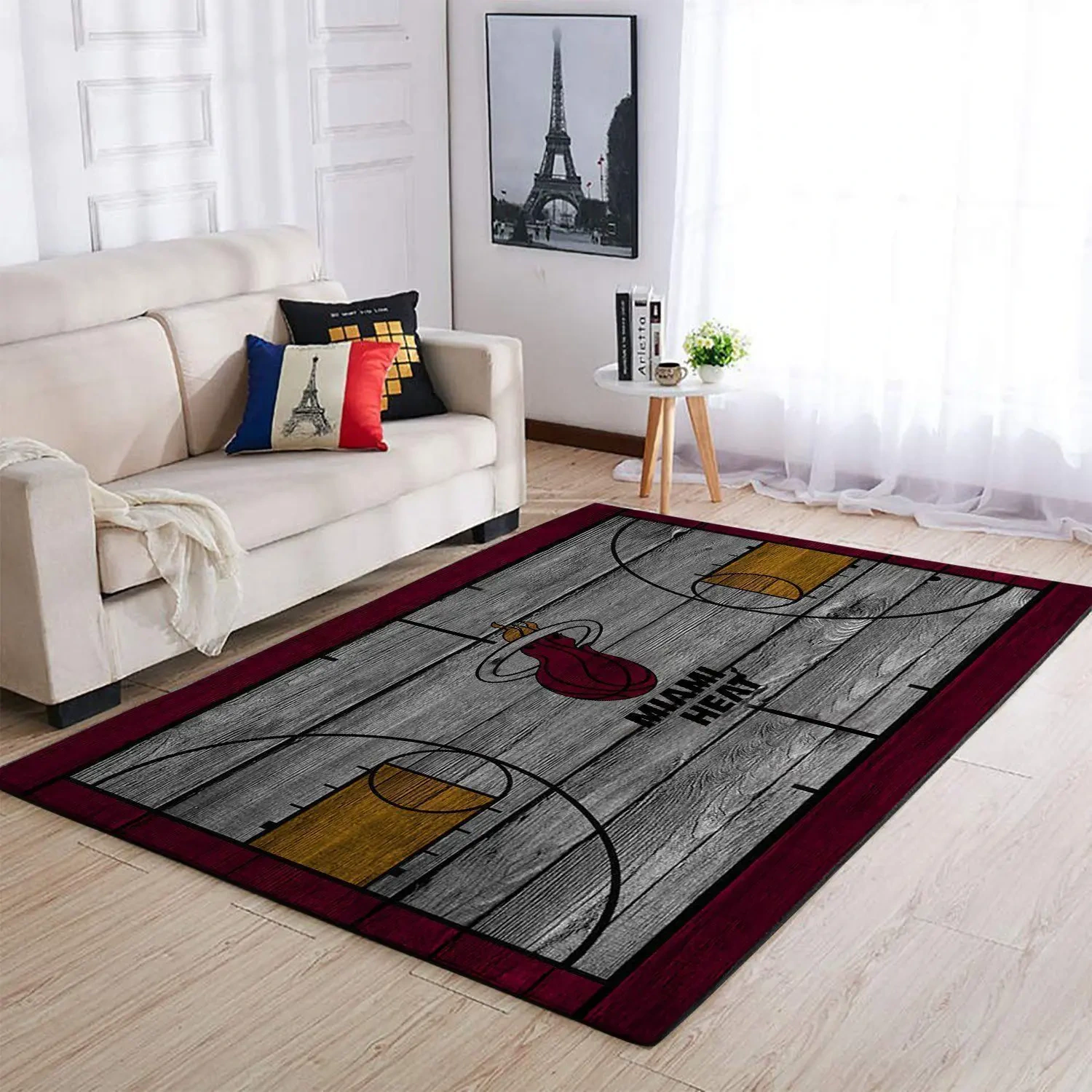 Miami Heat Area Rug, NBA Floor Decor, Non-Slip for Basketball Fans 2891289