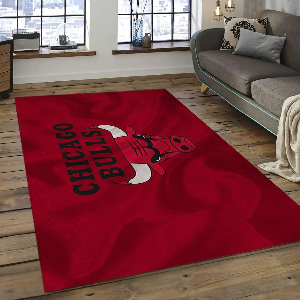 Chicago Bulls Area Rug, NBA Floor Decor, Non-Slip for Basketball Fans 289743